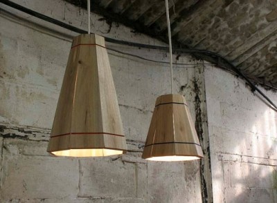 Originální lampy Recycled Wooden Pallet Hanging Lamp Shade
