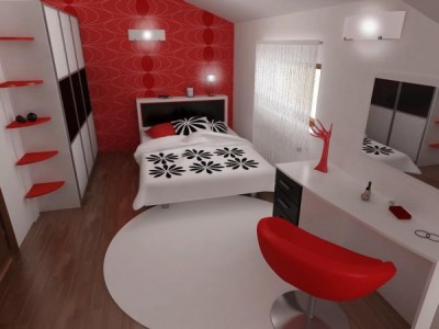 Inspirující interiér v kombinaci černé, červené a bílé