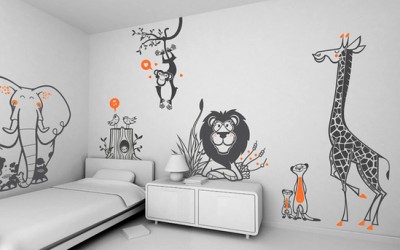 Dětské pokoje ve svěžím designu / Samolepící dekorace E-GLUE