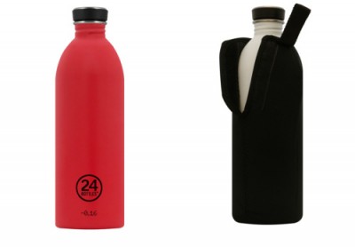 Lahve 24Bottles jsou k mání v objemu půl litru a 1 litr. Pořídit lze i termoobal, který udrží váš nápoj v lahvi teplý až 4 hodiny.
